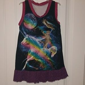 Girls size 6/7 custom made unicorn tunic
